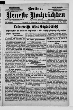 Berliner Neueste Nachrichten vom 31.08.1916