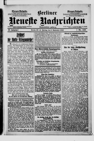 Berliner Neueste Nachrichten vom 01.09.1916