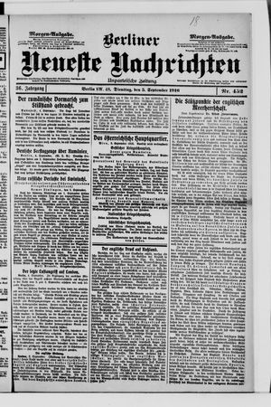 Berliner Neueste Nachrichten vom 05.09.1916