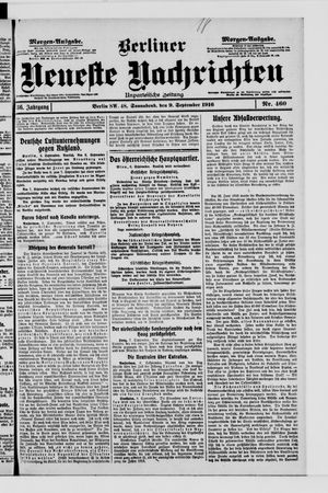 Berliner Neueste Nachrichten vom 09.09.1916