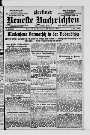 Berliner Neueste Nachrichten vom 12.09.1916