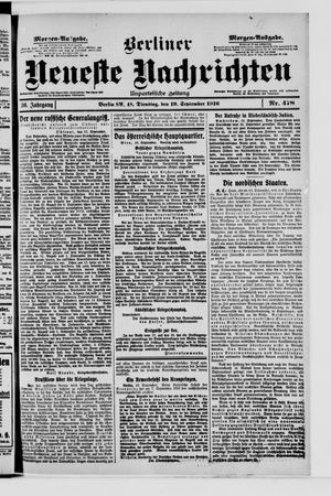 Berliner Neueste Nachrichten vom 19.09.1916