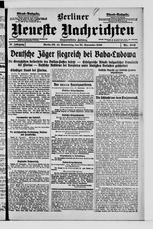 Berliner Neueste Nachrichten vom 21.09.1916