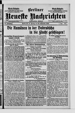 Berliner Neueste Nachrichten vom 22.09.1916