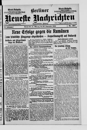Berliner Neueste Nachrichten vom 25.09.1916