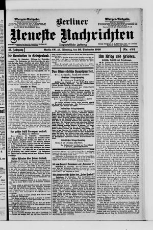 Berliner Neueste Nachrichten vom 26.09.1916