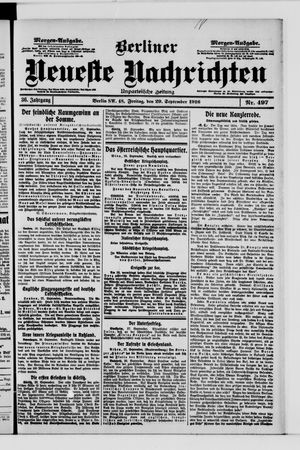 Berliner Neueste Nachrichten vom 29.09.1916