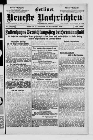 Berliner Neueste Nachrichten vom 30.09.1916