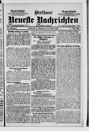 Berliner Neueste Nachrichten vom 04.10.1916