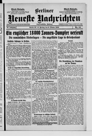 Berliner Neueste Nachrichten vom 06.10.1916