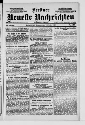 Berliner Neueste Nachrichten vom 07.10.1916