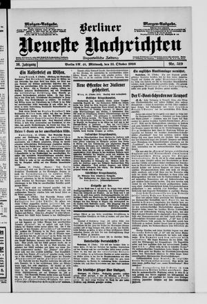 Berliner Neueste Nachrichten vom 11.10.1916