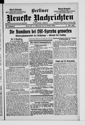 Berliner Neueste Nachrichten vom 11.10.1916