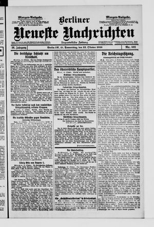 Berliner Neueste Nachrichten vom 12.10.1916