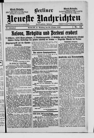 Berliner Neueste Nachrichten on Oct 24, 1916