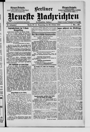 Berliner Neueste Nachrichten vom 26.10.1916