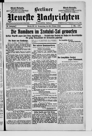 Berliner Neueste Nachrichten vom 26.10.1916