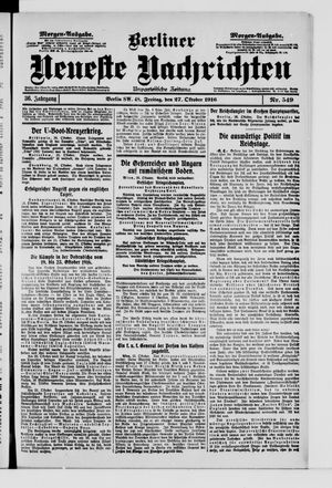 Berliner Neueste Nachrichten vom 27.10.1916