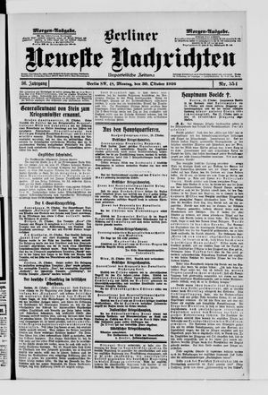 Berliner Neueste Nachrichten vom 30.10.1916
