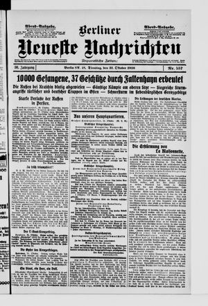 Berliner Neueste Nachrichten vom 31.10.1916
