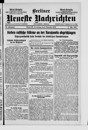 Berliner Neueste Nachrichten vom 03.11.1916