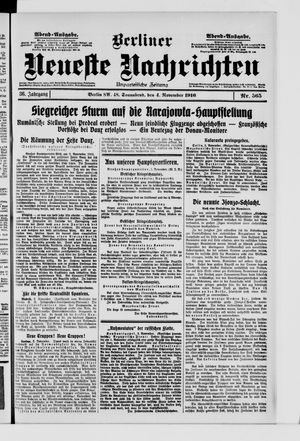 Berliner Neueste Nachrichten vom 04.11.1916