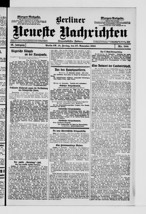 Berliner Neueste Nachrichten vom 17.11.1916