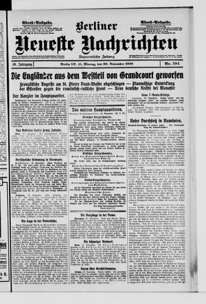 Berliner Neueste Nachrichten vom 20.11.1916