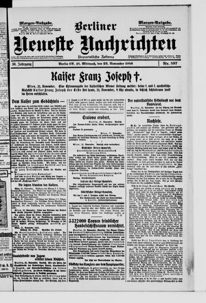 Berliner Neueste Nachrichten vom 22.11.1916