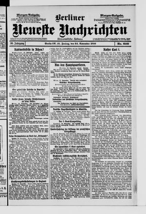 Berliner Neueste Nachrichten vom 24.11.1916