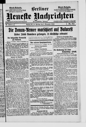 Berliner Neueste Nachrichten vom 01.12.1916