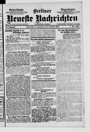 Berliner Neueste Nachrichten vom 02.12.1916