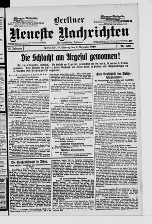 Berliner Neueste Nachrichten vom 04.12.1916