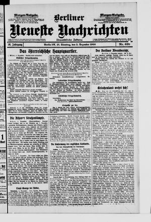 Berliner Neueste Nachrichten vom 05.12.1916