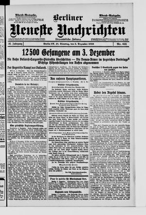 Berliner Neueste Nachrichten vom 05.12.1916
