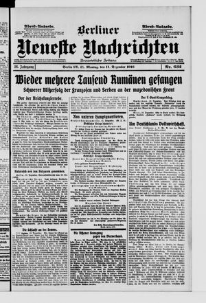 Berliner Neueste Nachrichten vom 11.12.1916