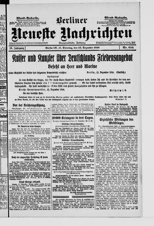 Berliner Neueste Nachrichten vom 12.12.1916