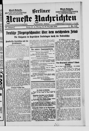 Berliner Neueste Nachrichten on Dec 18, 1916