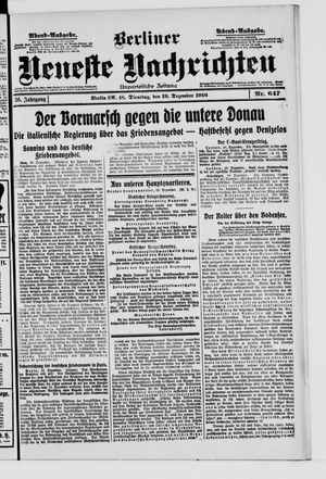 Berliner Neueste Nachrichten vom 19.12.1916