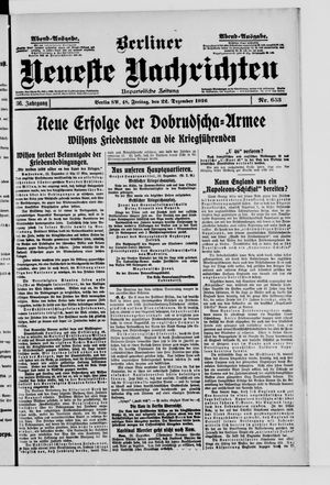 Berliner Neueste Nachrichten vom 22.12.1916