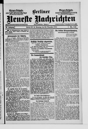Berliner Neueste Nachrichten vom 24.12.1916