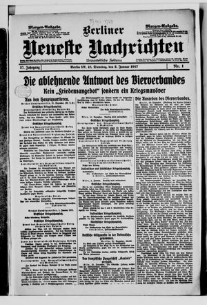 Berliner Neueste Nachrichten vom 02.01.1917