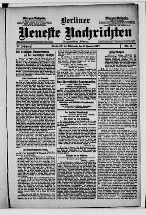 Berliner neueste Nachrichten vom 03.01.1917