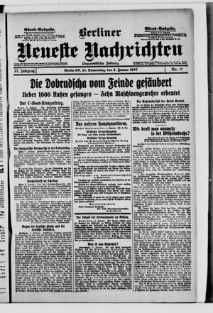 Berliner neueste Nachrichten vom 04.01.1917
