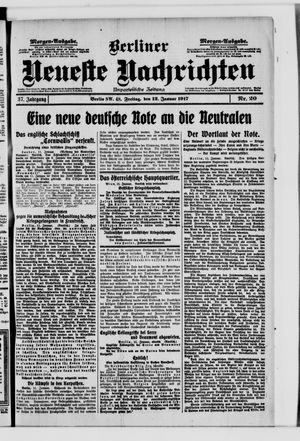 Berliner neueste Nachrichten vom 12.01.1917