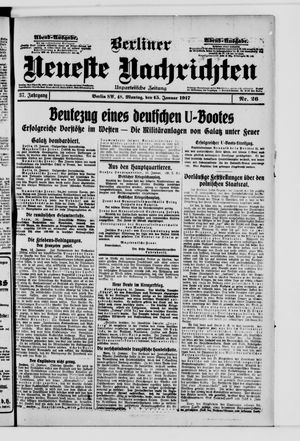 Berliner neueste Nachrichten vom 15.01.1917