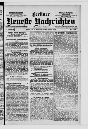 Berliner neueste Nachrichten vom 17.01.1917