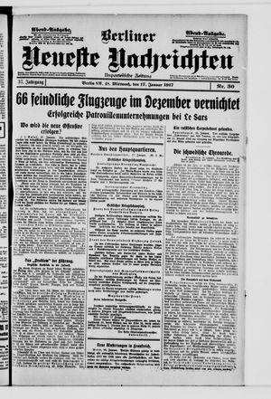 Berliner neueste Nachrichten vom 17.01.1917