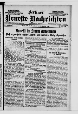 Berliner neueste Nachrichten vom 20.01.1917
