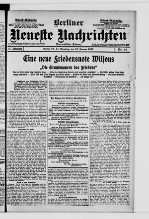 Berliner neueste Nachrichten vom 23.01.1917